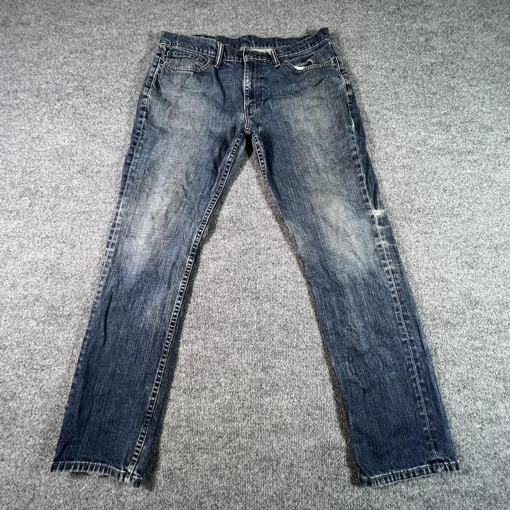Levi's 511 Straight Jeans Men's 36x32 Blue Cotton Denim Faded Workwear Stretch